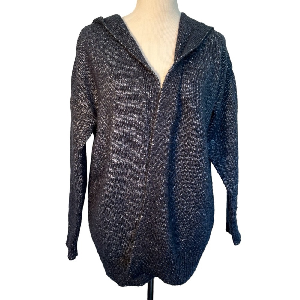 Gap navy hooded open front cardigan size medium. - Picture 3 of 14